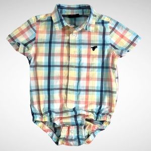 Wrangler Spring Bodysuit Western Short Sleeve Button Up Size 24 months!